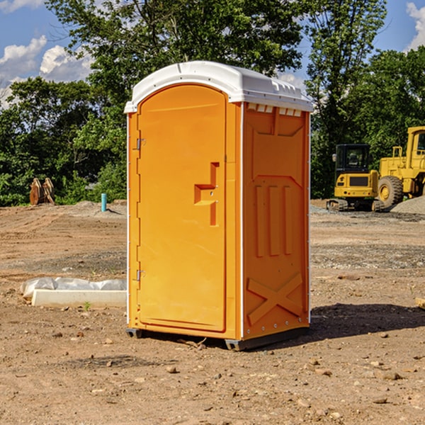 how often are the portable toilets cleaned and serviced during a rental period in Eldon